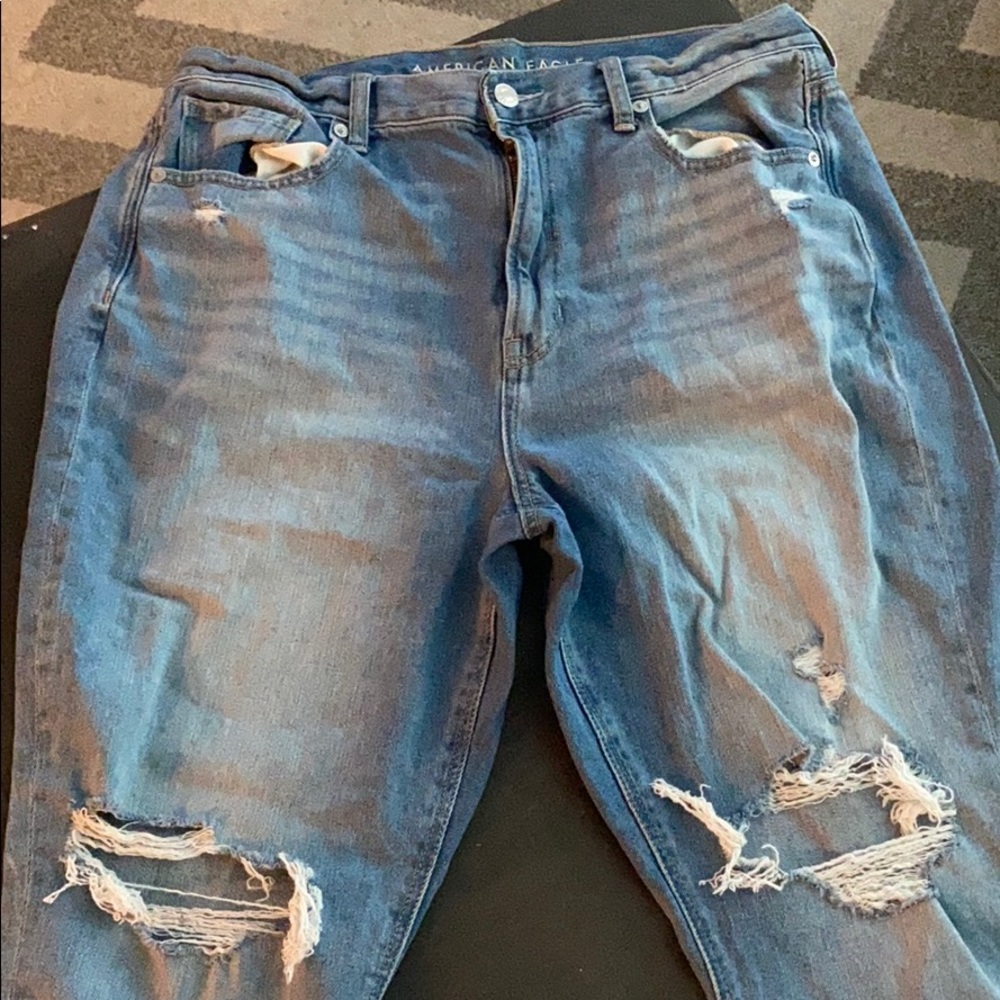 American Eagle Distressed Mom Jean
